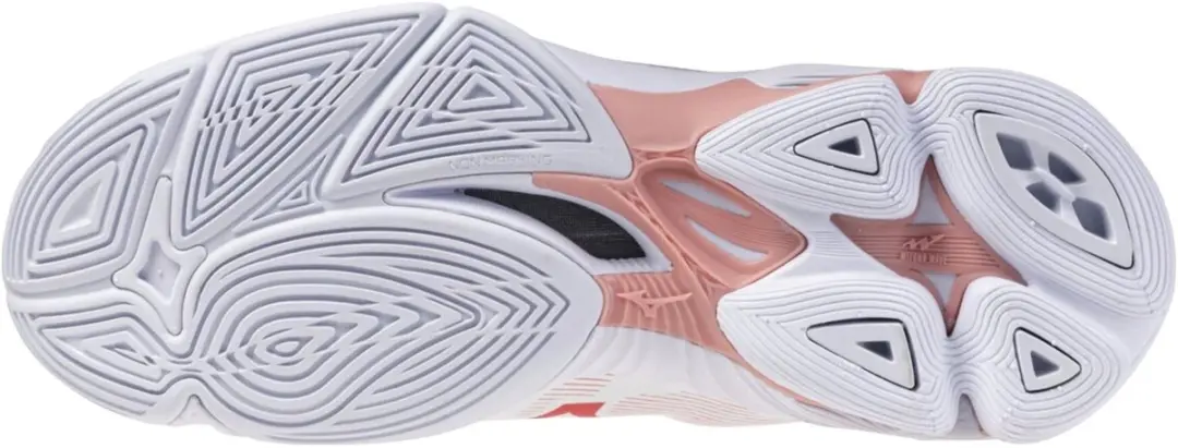 Mizuno Wave Lightning Pro Mid Dames Indoorschoenen - 40 - Wit/roze elegant