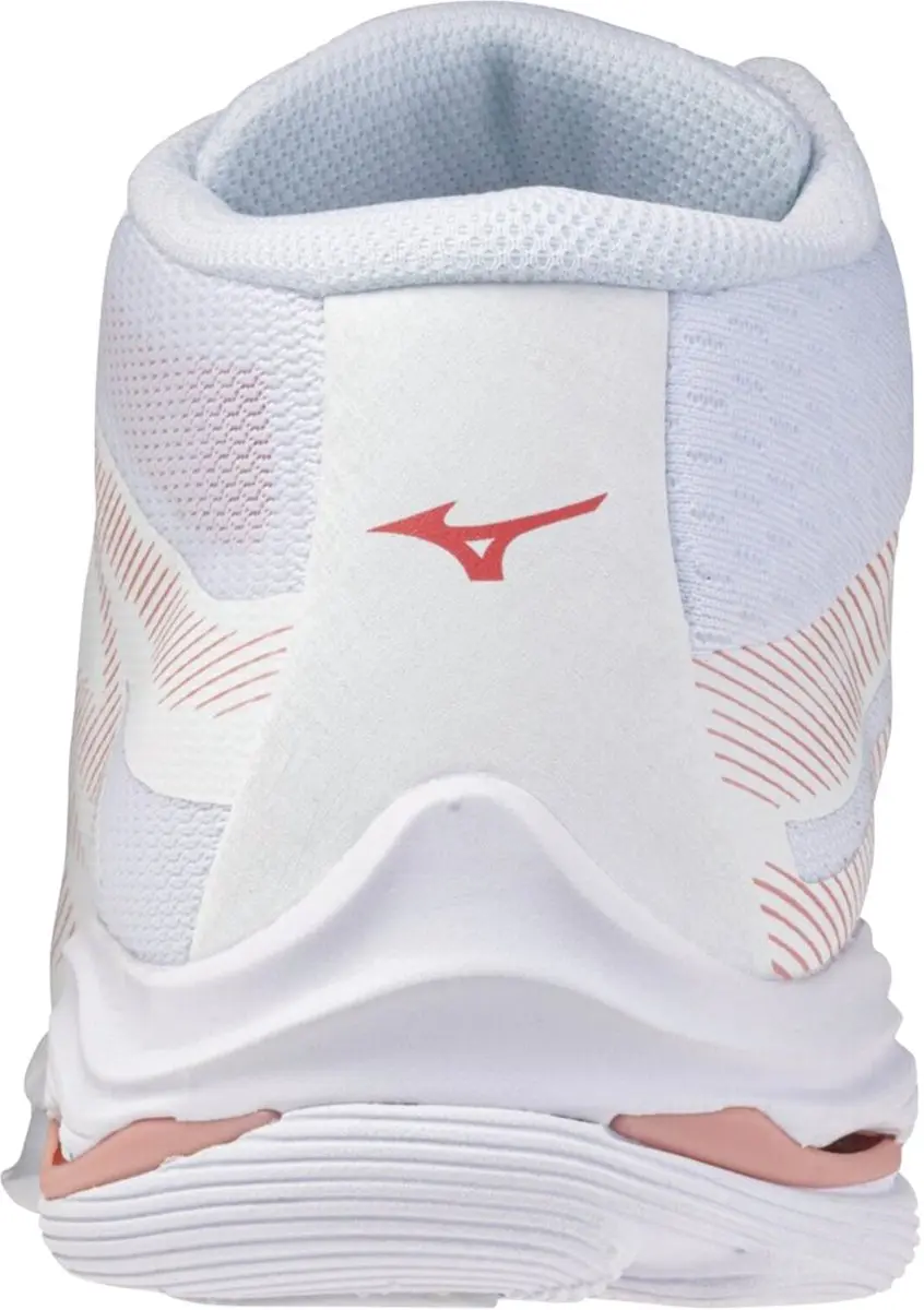 Mizuno Wave Lightning Pro Mid Dames Indoorschoenen - 40 - Wit/roze elegant