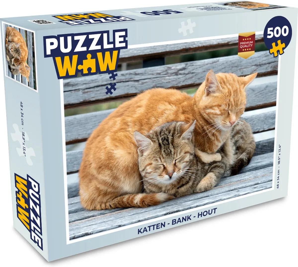PuzzleWow Katten Bank Legpuzzel 500 Stuks - Multicolor