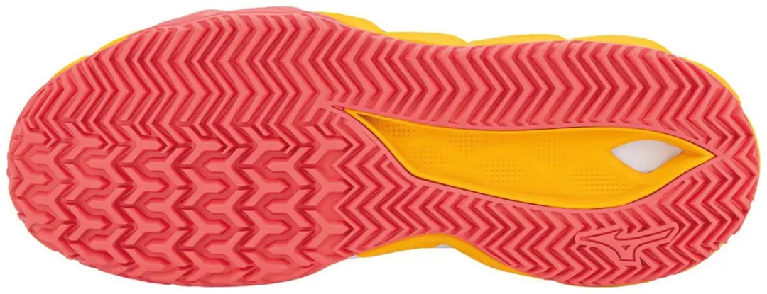 Mizuno Wave Enforce Tour Tennisschoenen Dames 38 - Wit/ Oranje/ Rood - afbeelding 3 van 6
