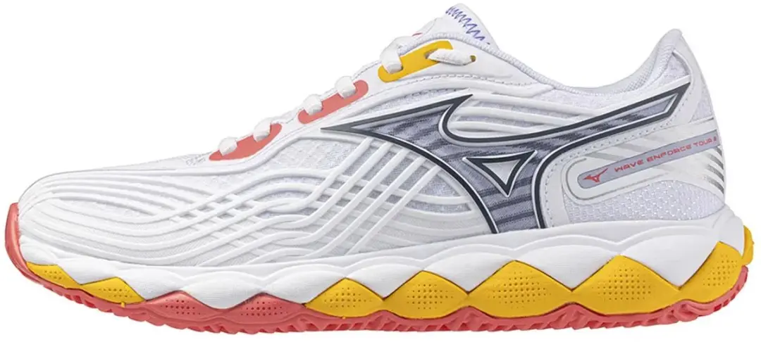 Mizuno Wave Enforce Tour Tennisschoenen Dames 38 - Wit/ Oranje/ Rood - afbeelding 5 van 6