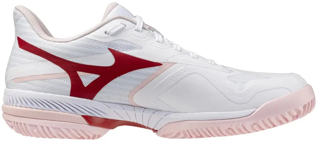 Mizuno Wave Exceed Court CC WOS Dames Tennisschoenen - 38.5 - Wit/Rosa/Bordeaux
