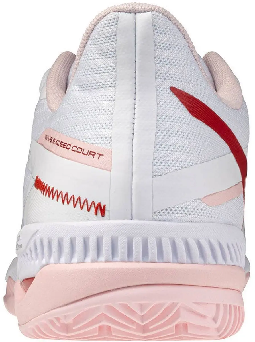 Mizuno Wave Exceed Court CC WOS Dames Tennisschoenen - 38.5 - Wit/Rosa/Bordeaux