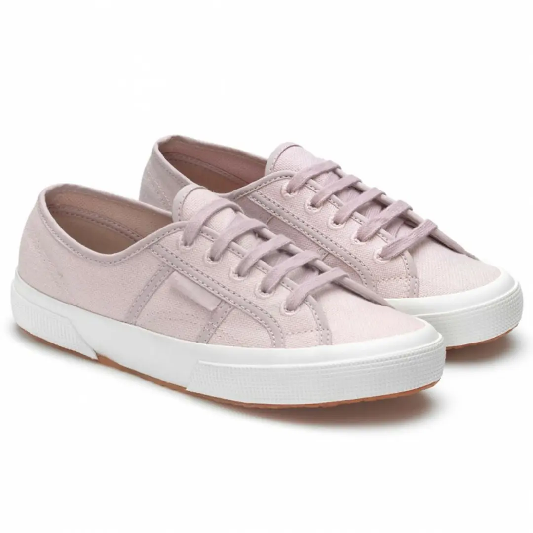 Superga 2750 Organic Canvas Natur Dames Sportschoenen - Roze - Maat 41