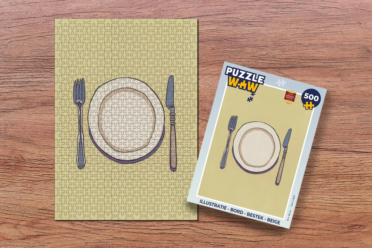 PuzzleWow Legpuzzel 500 Stuks - Beige Illustratie