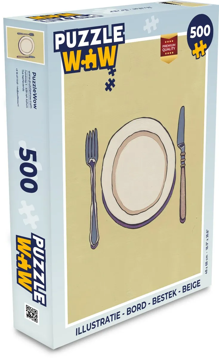 PuzzleWow Legpuzzel 500 Stuks - Beige Illustratie
