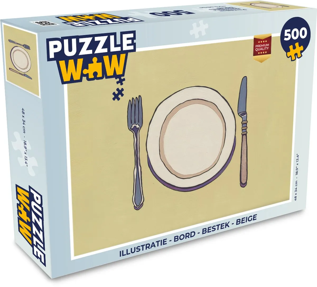 PuzzleWow Legpuzzel 500 Stuks - Beige Illustratie
