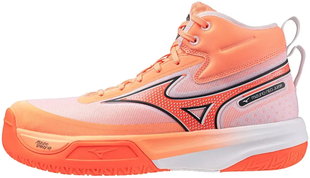 Mizuno Neo Jump Mid Schoenen 38.5 - Flamingo Koraal/Lava Oranje/Wit