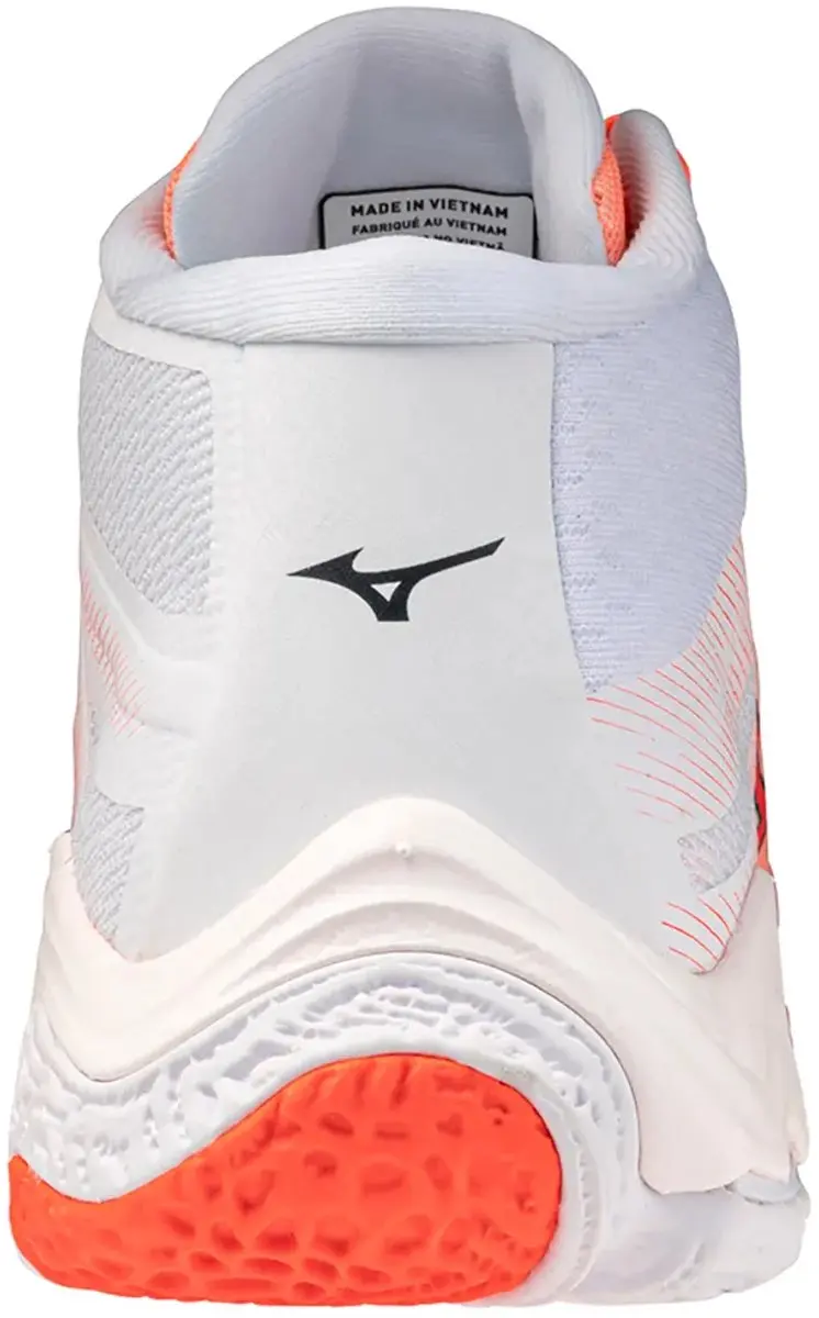 Mizuno Wave Lightning Elite Mid Indoor Schoenen 45 - Flamingo Koraal/Lava Oranje/Wit