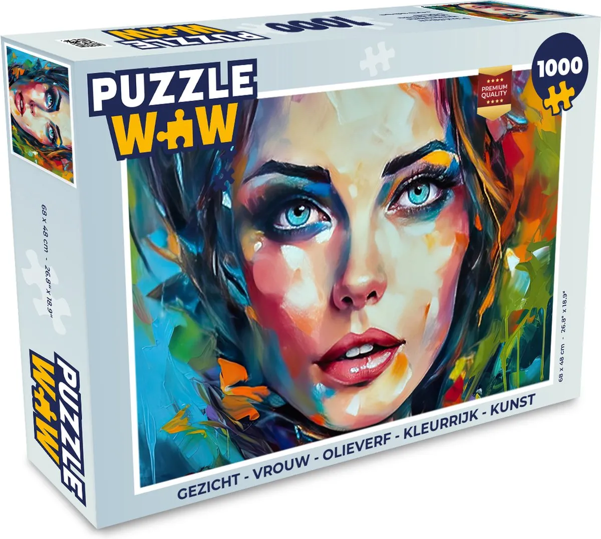 PuzzleWow Gezicht Vrouw Legpuzzel 1000 Stuks - Multicolor