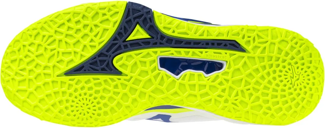 Mizuno Wave Stealth Neo Indoor Schoenen - 43 - Wit/Lichtgeel/Blauw - afbeelding 6 van 6