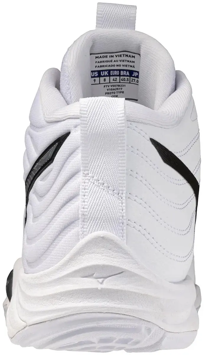Mizuno Wave Momentum Elite Mid Indoor Schoenen 46 - Wit/Grijs/Zwart