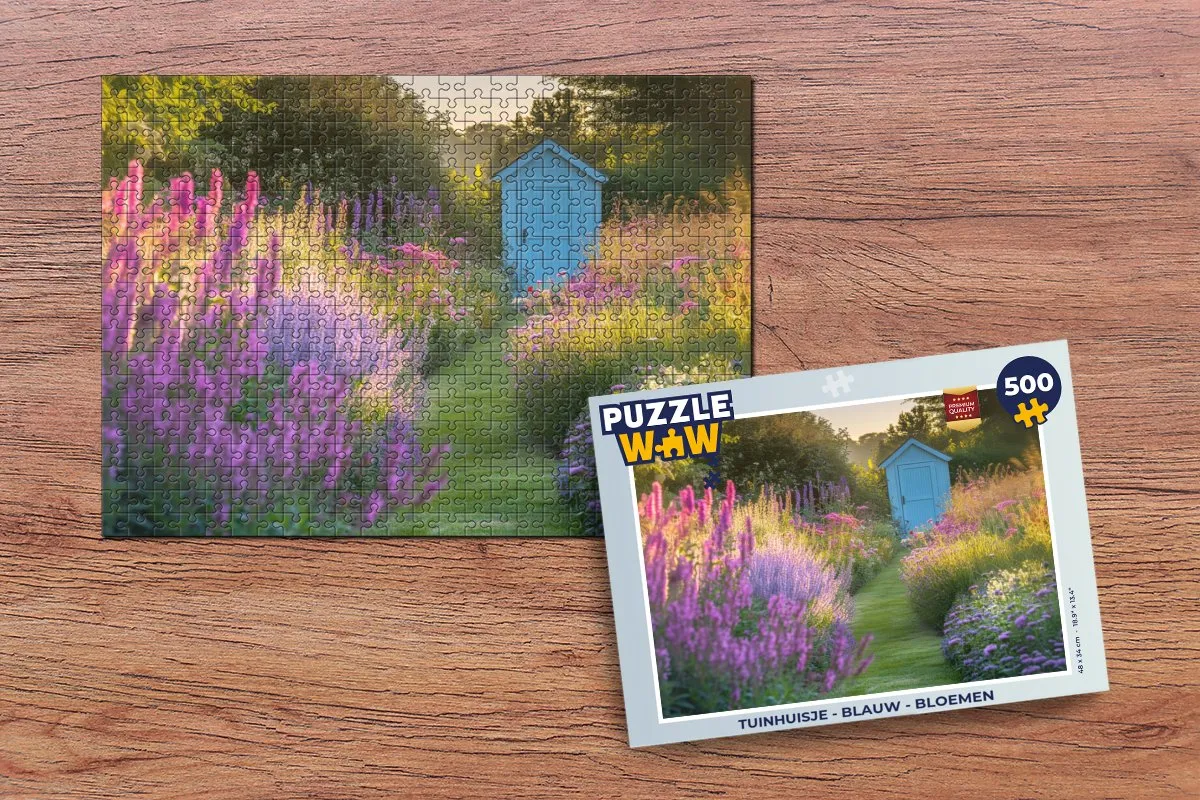 PuzzleWow Tuinhuisje Puzzel 500 Stuks - Lavendel