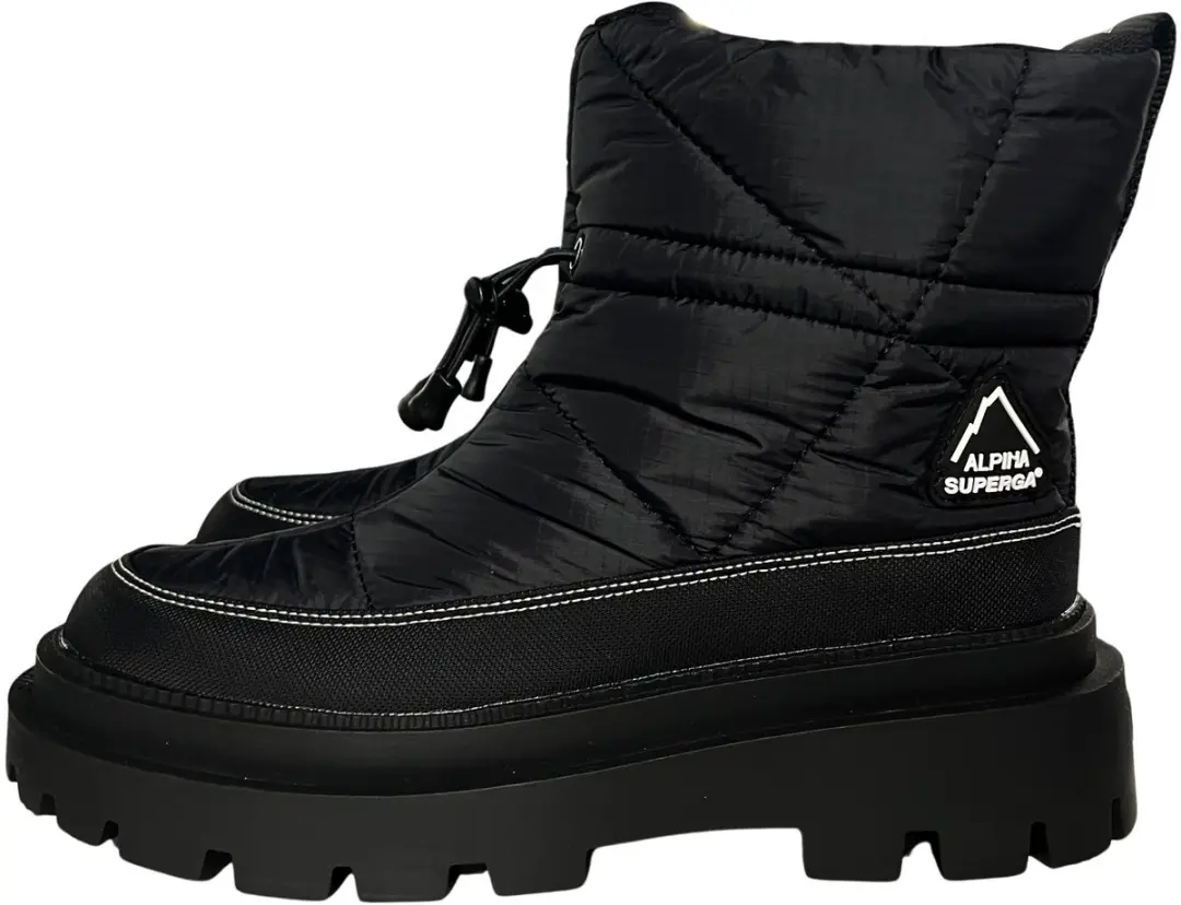 Superga 3053 Alpina Apex Padded Damestrainers - 36 - Driedubbel zwart