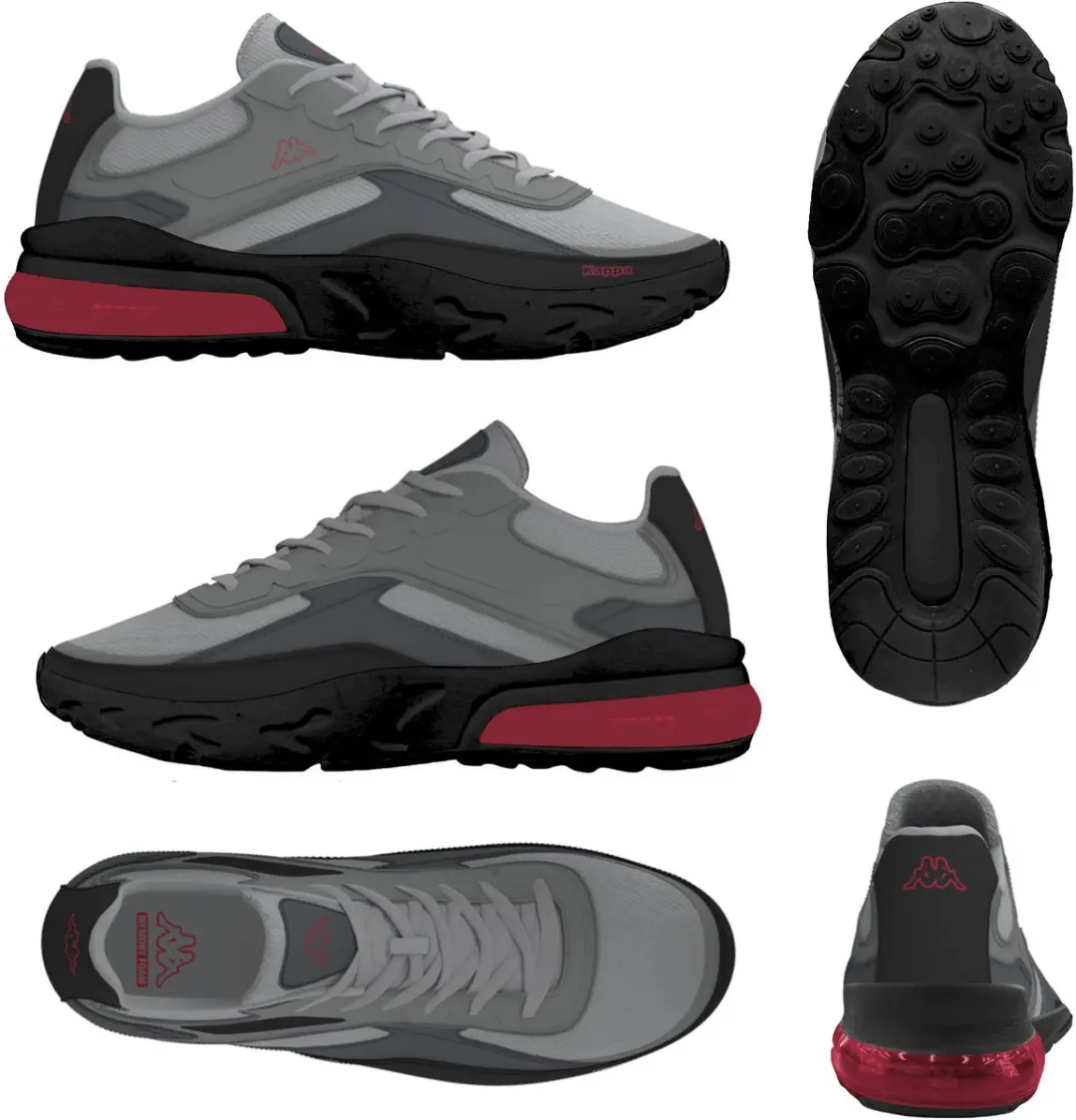 Kappa Logo Saigon Trainers - 44 - Zwart/Rood