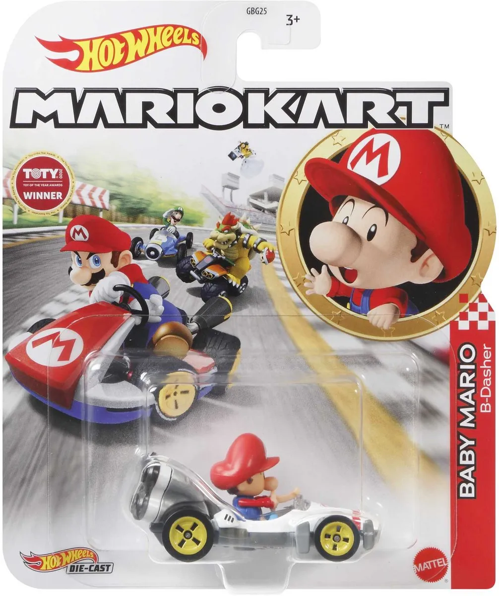 Hot Wheels Mario Kart Baby 1:64 Die-cast - GRN12 - Rood