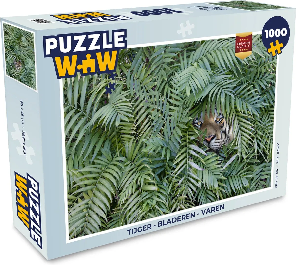 PuzzleWow Tijger Bladeren Varen Legpuzzel 1000 Stuks