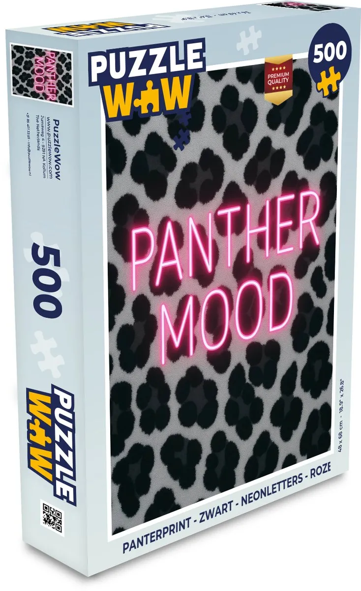 PuzzleWow Panterprint Legpuzzel 500 Stuks