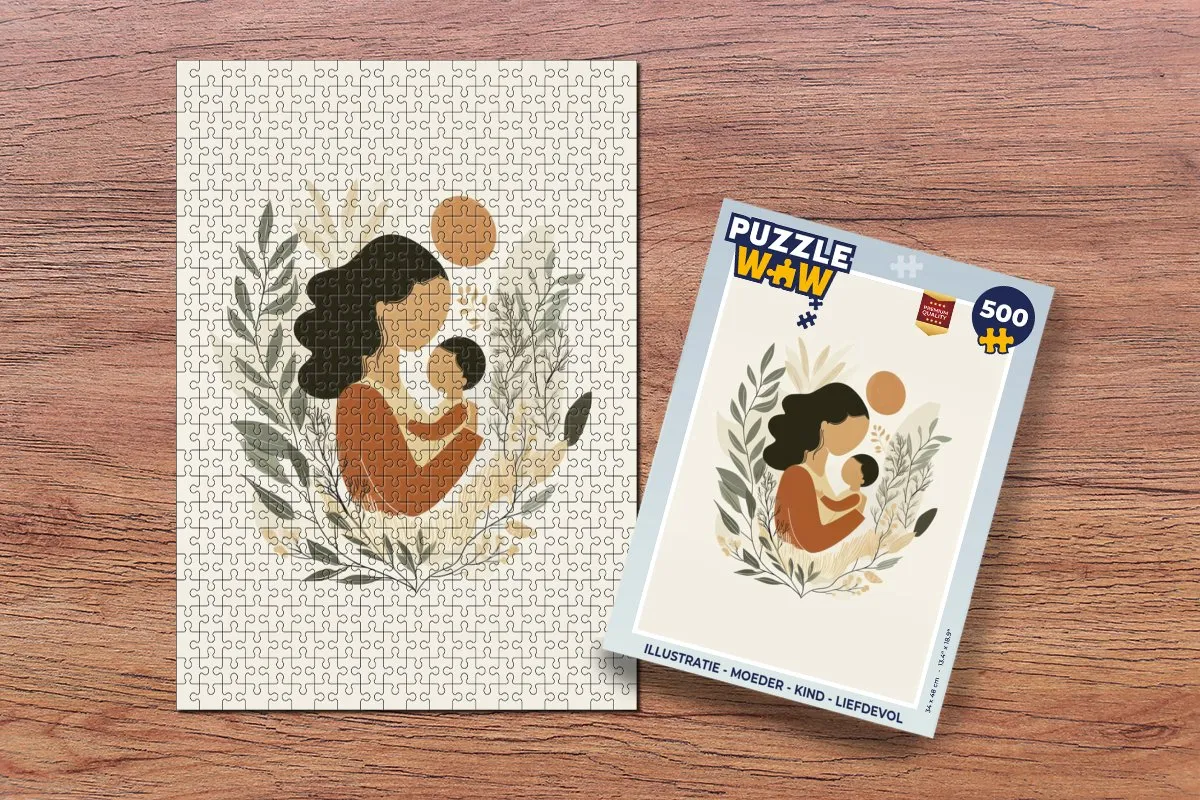PuzzleWow Moeder Kind Liefdevol Legpuzzel 500 Stuks