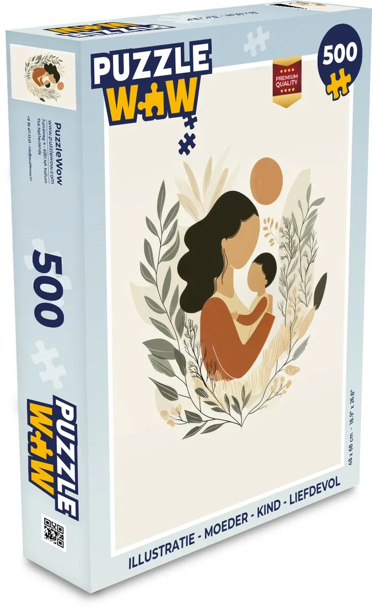 PuzzleWow Moeder Kind Liefdevol Legpuzzel 500 Stuks