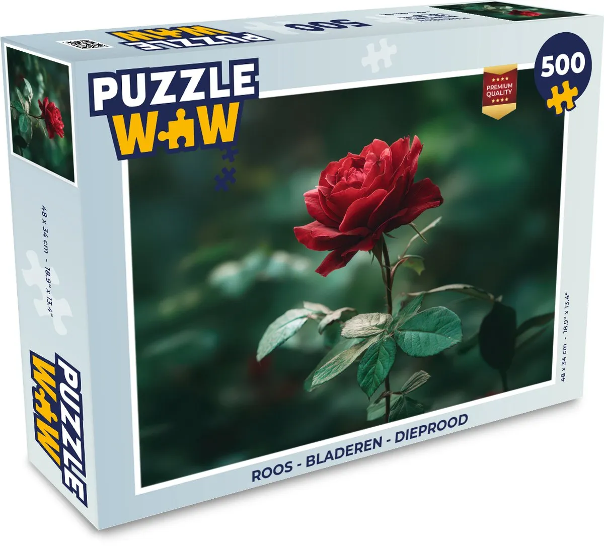 PuzzleWow Roos Bladeren Dieprood Legpuzzel 500 Stuks - MPN 8721414227624