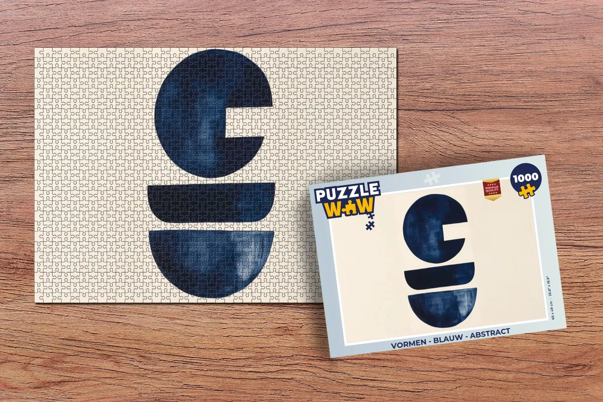 PuzzleWow Abstract Legpuzzel 1000 Stuks - Blauw