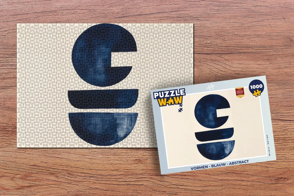 PuzzleWow Abstract Legpuzzel 1000 Stuks - Blauw