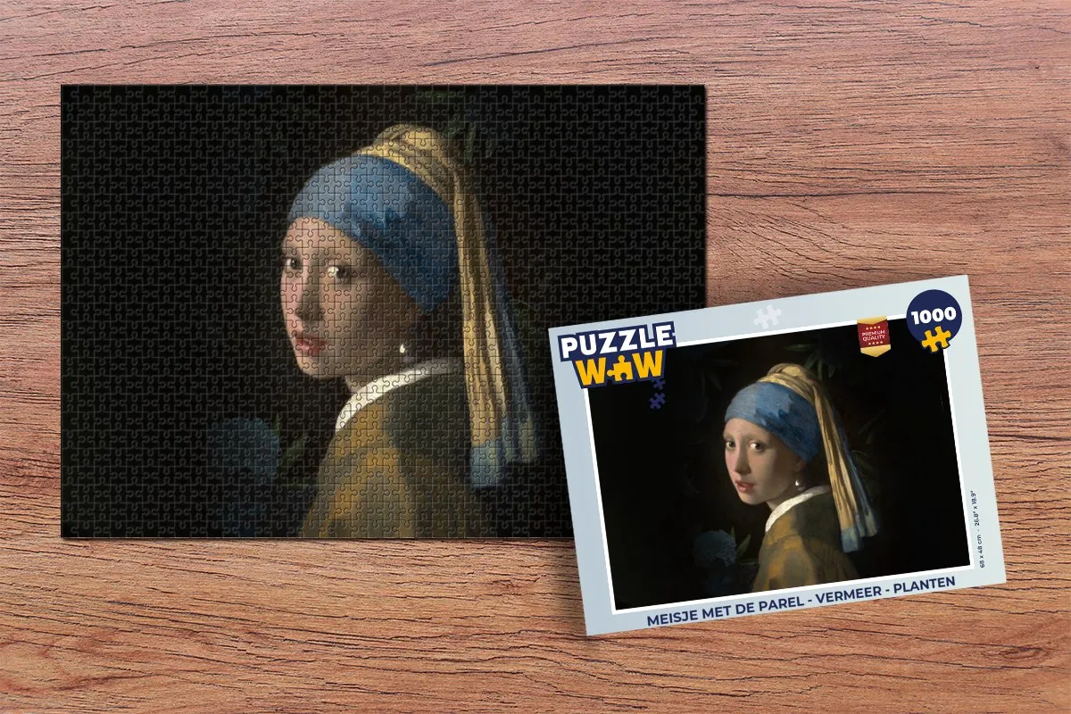 PuzzleWow Vermeer Meisje met de parel Legpuzzel 1000 Stuks - Multicolor