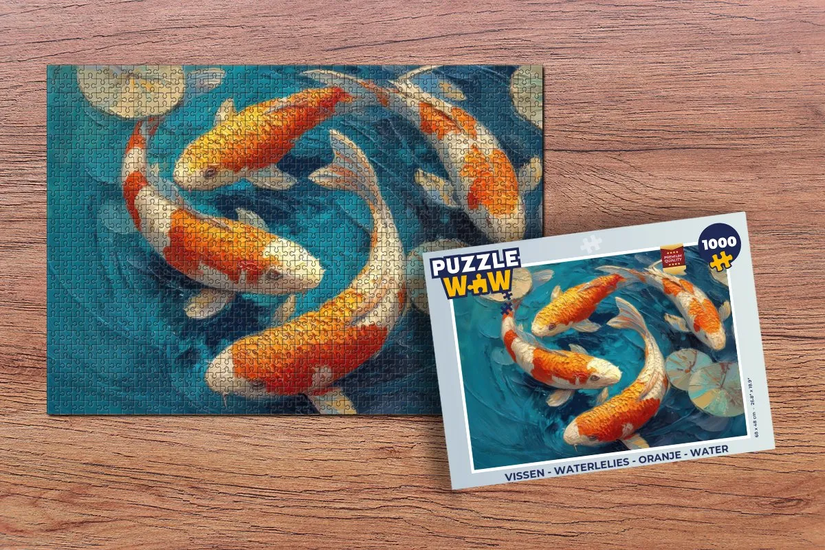 PuzzleWow Waterlelies Legpuzzel 1000 Stuks - Oranje