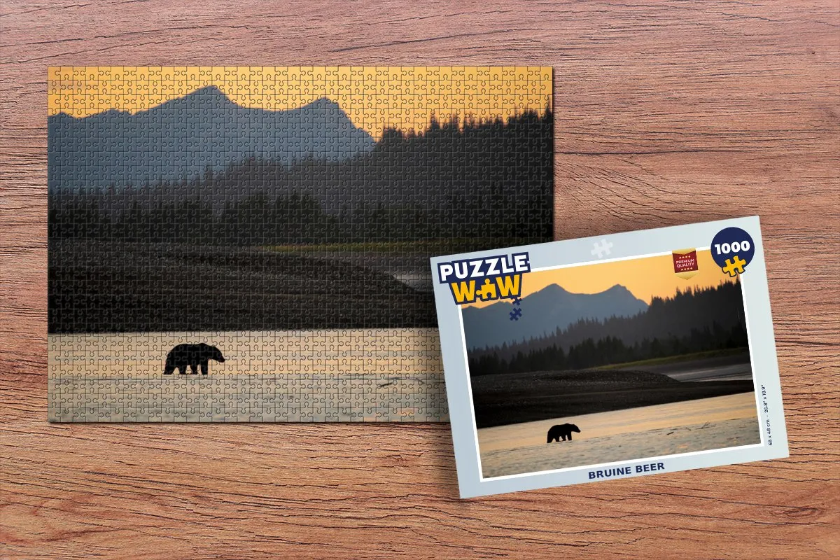 PuzzleWow Bos Beer Lucht Legpuzzel 1000 Stuks - Multicolor