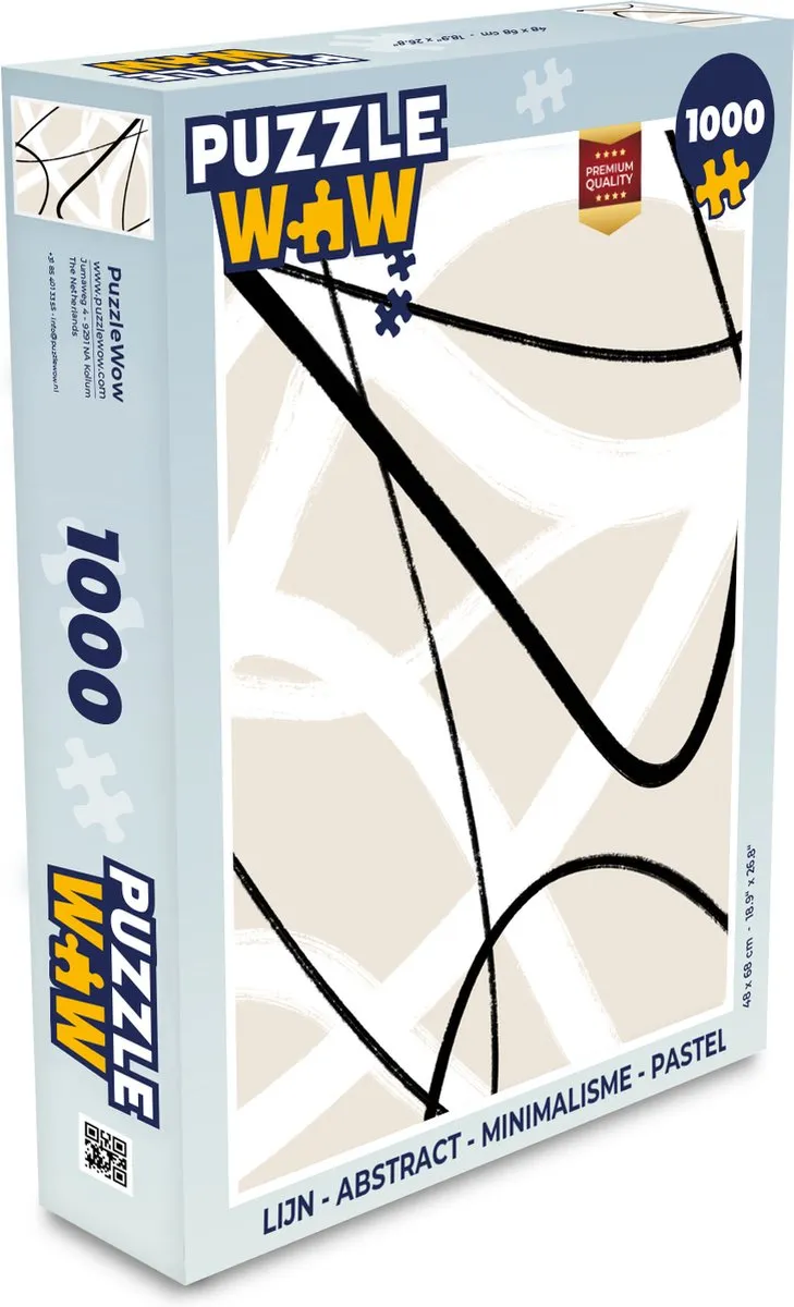 PuzzleWow Abstract Minimalisme Legpuzzel 1000 Stuks - Multicolor