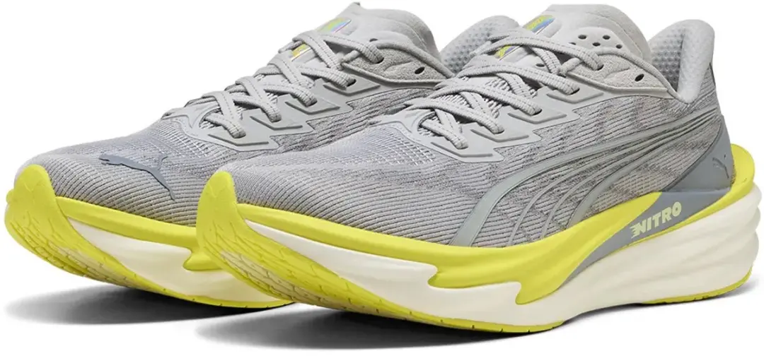 Puma Deviate Nitro 4 Hardloopschoenen 312123 - 45 - Vibrant Silver-Lux Lime - afbeelding 2 van 6