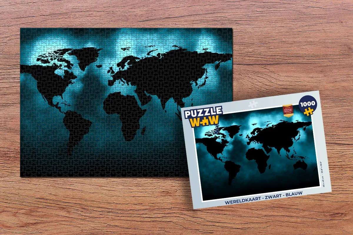 PuzzleWow Wereldkaart Legpuzzel 1000 Stuks - Multicolor
