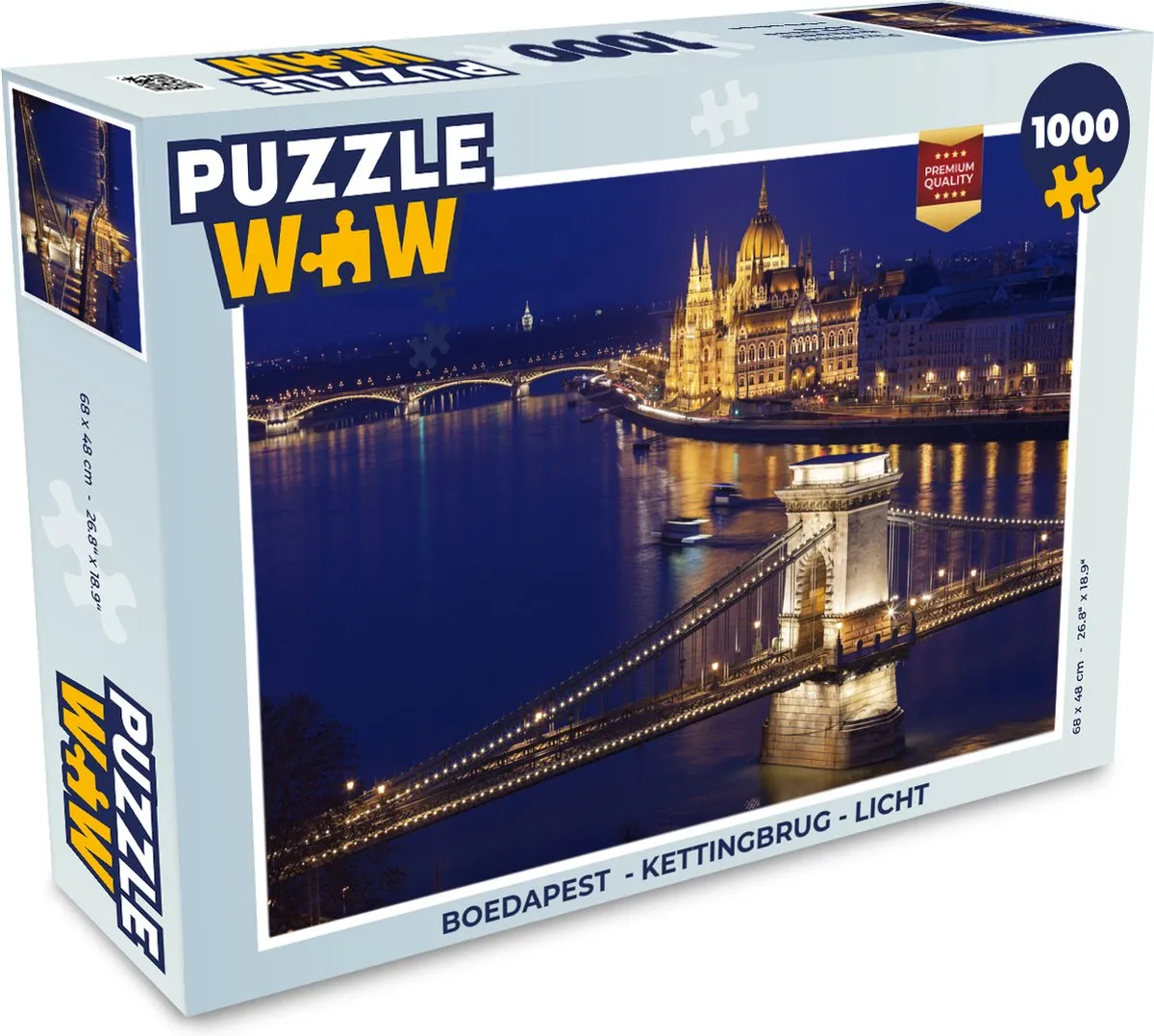 PuzzleWow Boedapest Kettingbrug Legpuzzel 1000 Stuks - Multicolor