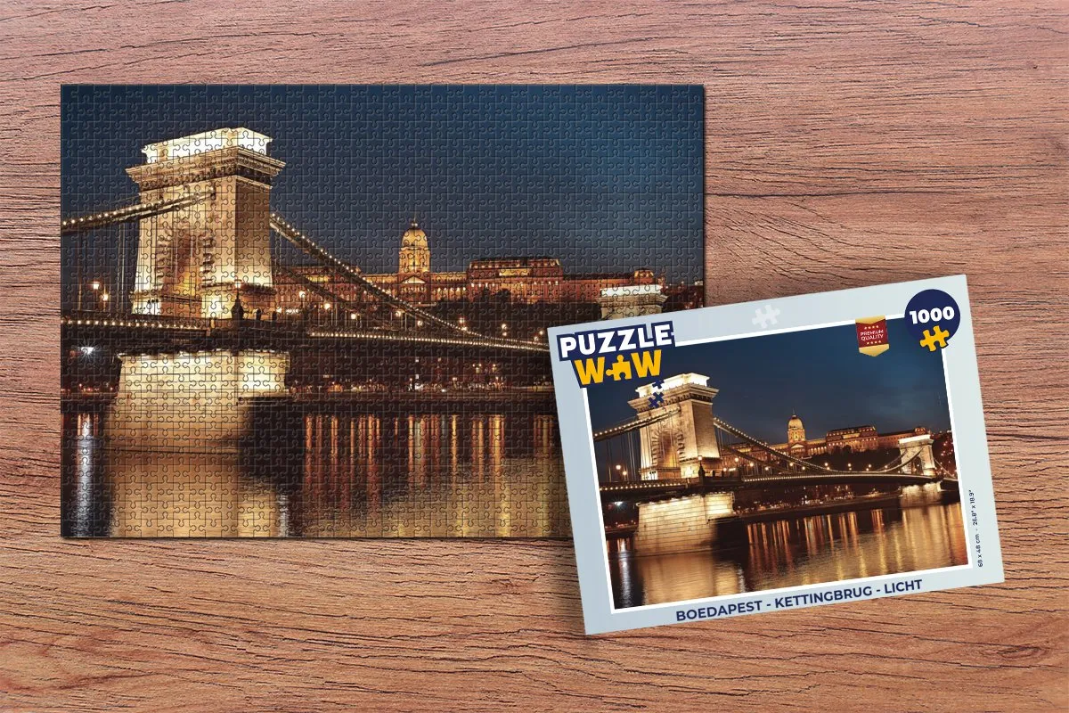 PuzzleWow Boedapest Kettingbrug Legpuzzel 1000 Stuks - Multicolor