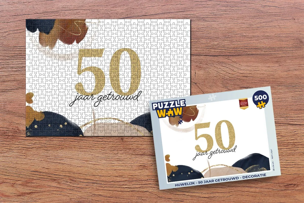 PuzzleWow Huwelijk 50 Jaar Legpuzzel 500 Stuks - Multicolor
