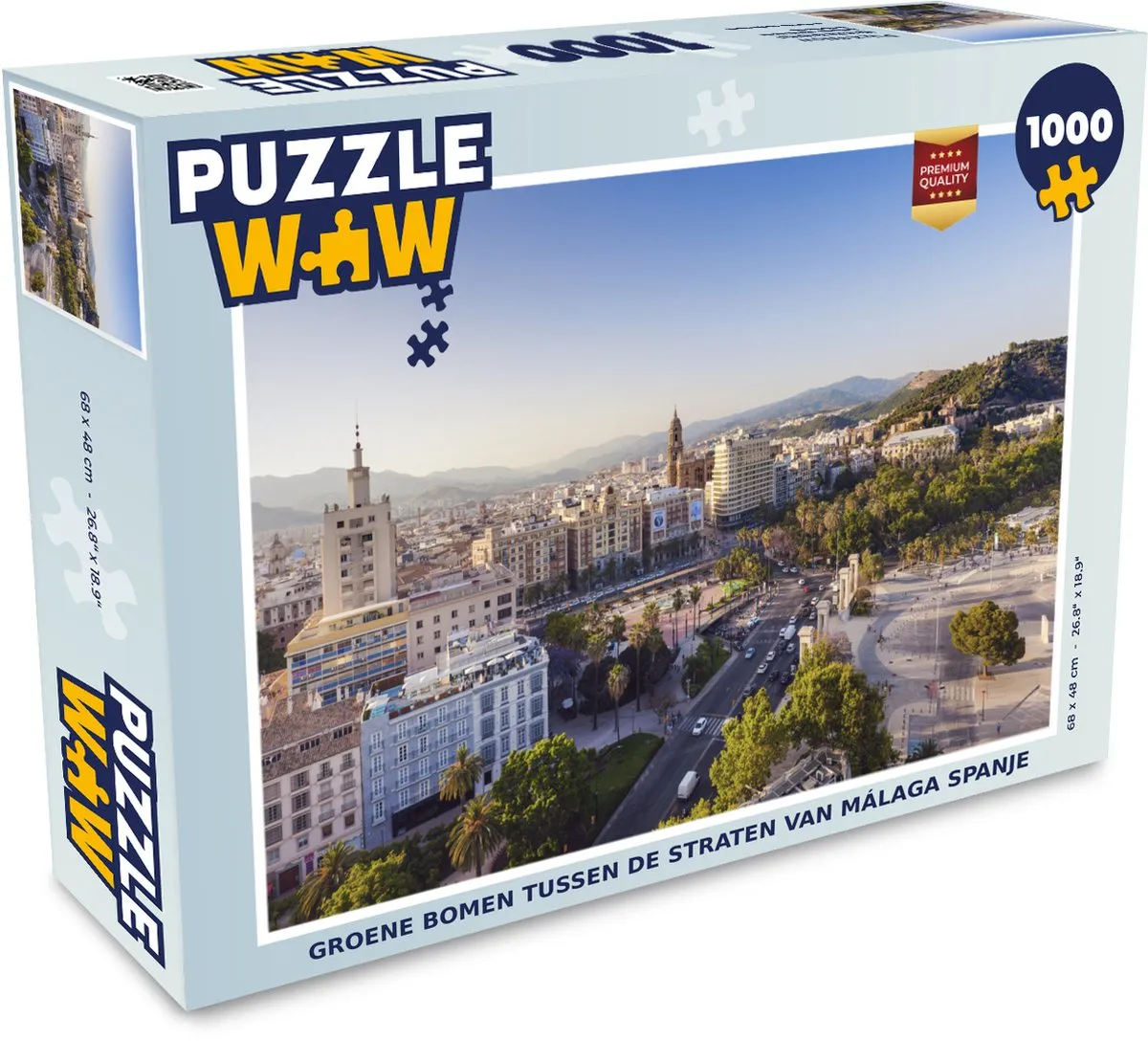 PuzzleWow Legpuzzel 1000 Stuks - Málaga Bomen Multicolor