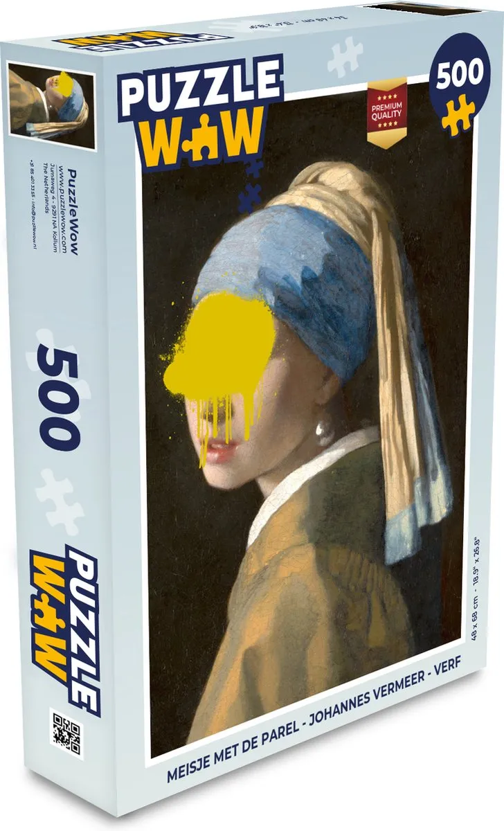 PuzzleWow Meisje met de parel Legpuzzel 500 Stuks