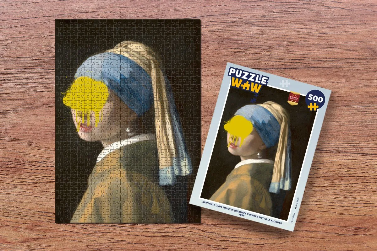 PuzzleWow Meisje met de parel Legpuzzel 500 Stuks - Multicolor