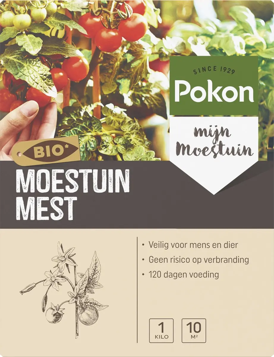 Pokon Bio Moestuin Mest 1kg - Biologisch - afbeelding 2 van 6