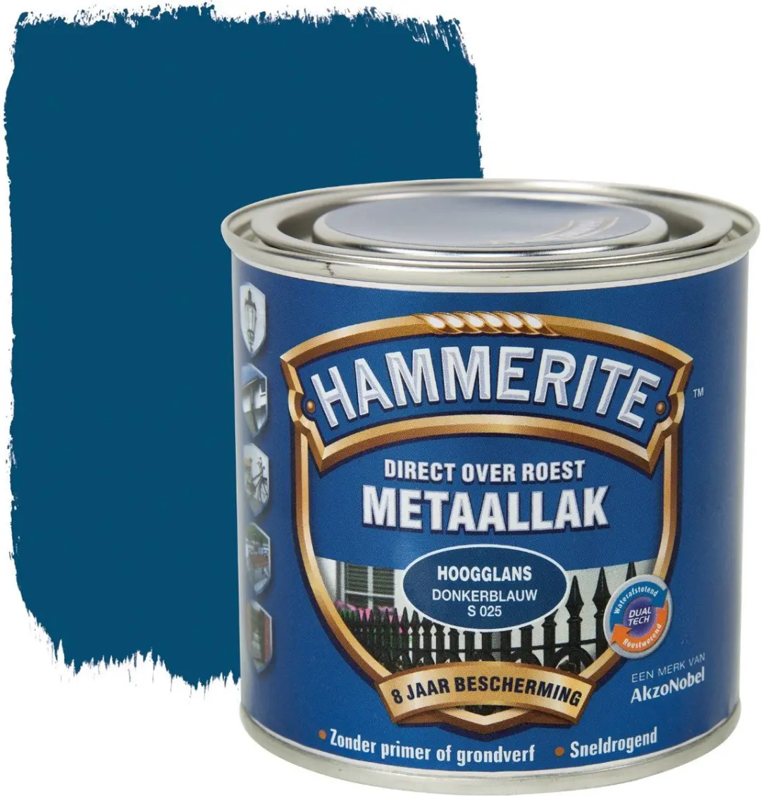 Hammerite Metaallak Hoogglans Standblauw 250ml