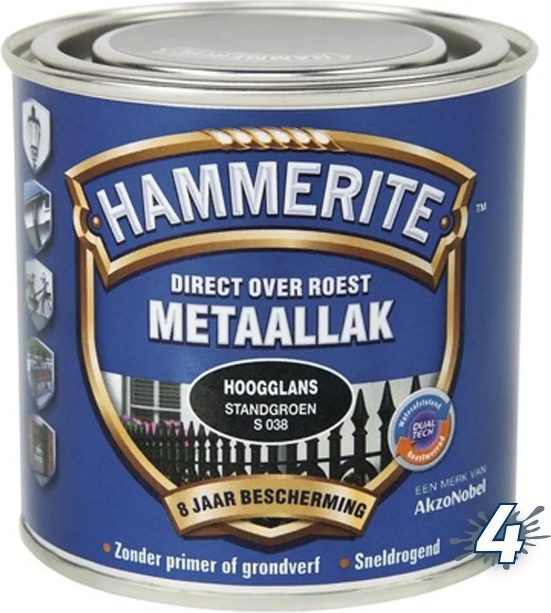 Hammerite Metaallak Hoogglans Standblauw 250ml