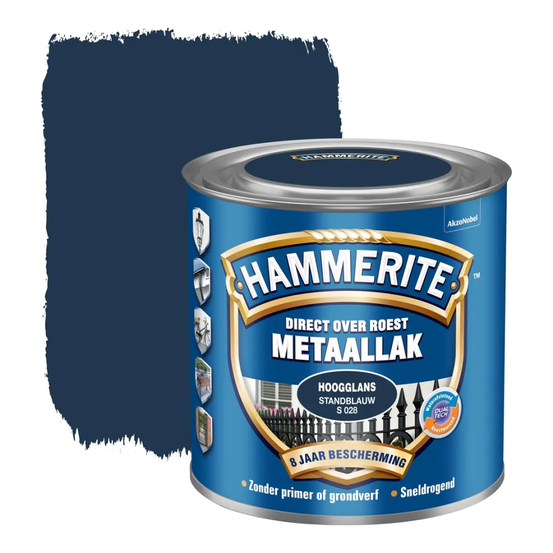 Hammerite Metaallak Hoogglans Standblauw 250ml