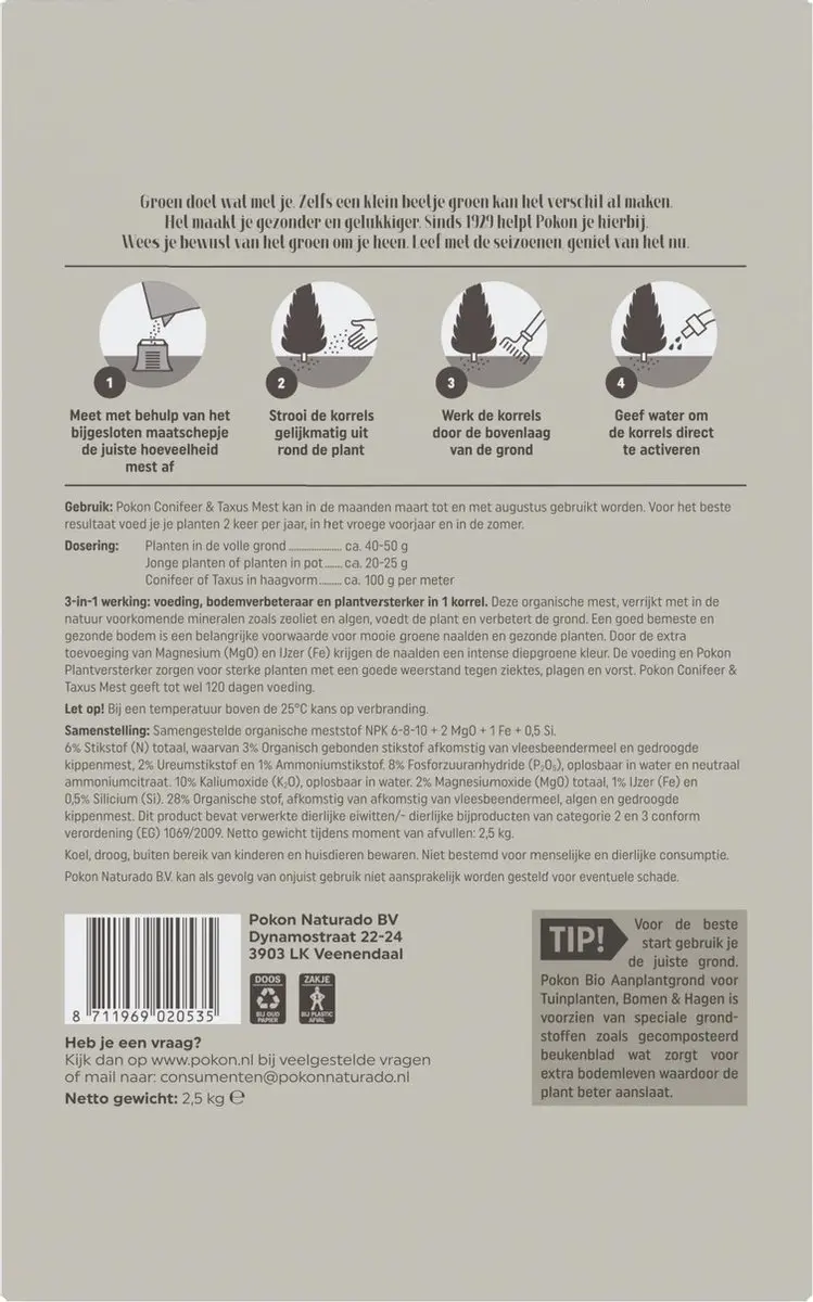Pokon Conifeer & Taxus Mest 2,5kg - afbeelding 3 van 5