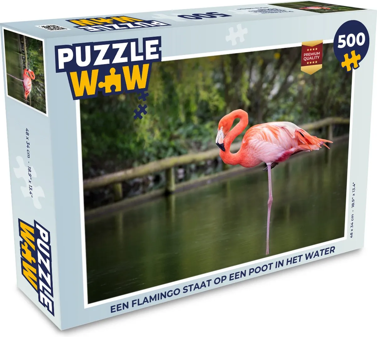 PuzzleWow Legpuzzel Flamingo 500 Stuks