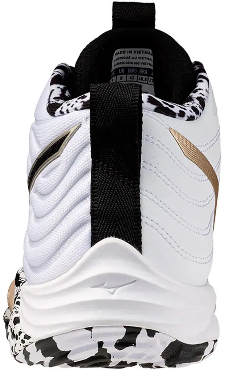 Mizuno Wave Momentum Elite Mid Indoor Schoenen - 43 - Zwart/Gloeiend Appel/Mandarijnoranje