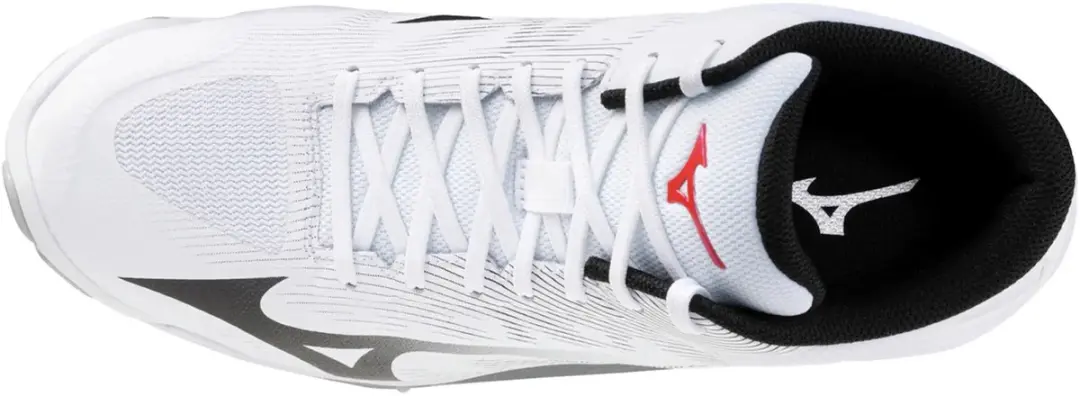 Mizuno Wave Lightning Pro Mid Indoor Schoenen - 40 - Wit/Zwart/Rood - afbeelding 5 van 6