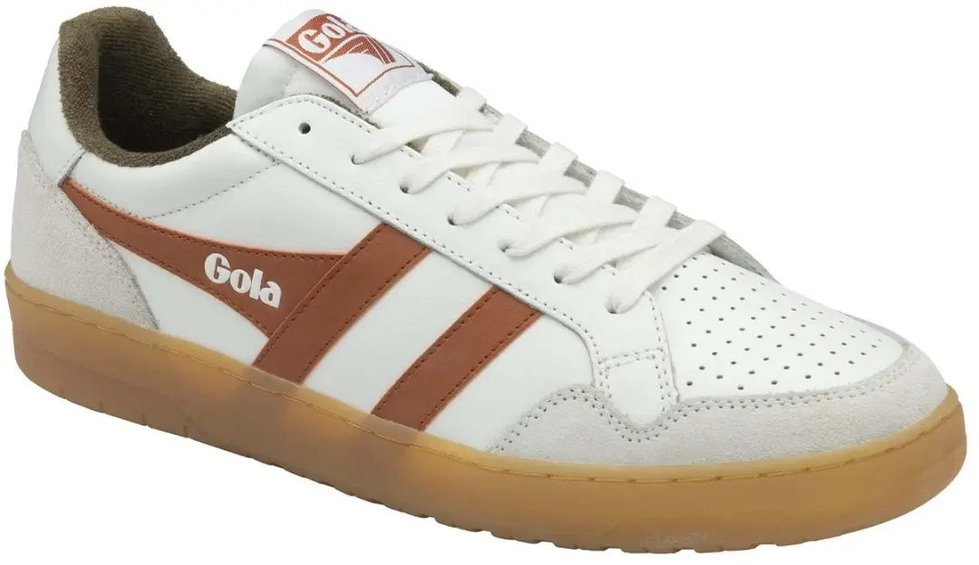 Gola Eagle 86 Trainers - 44 - Wit/Moody Oranje/Khaki