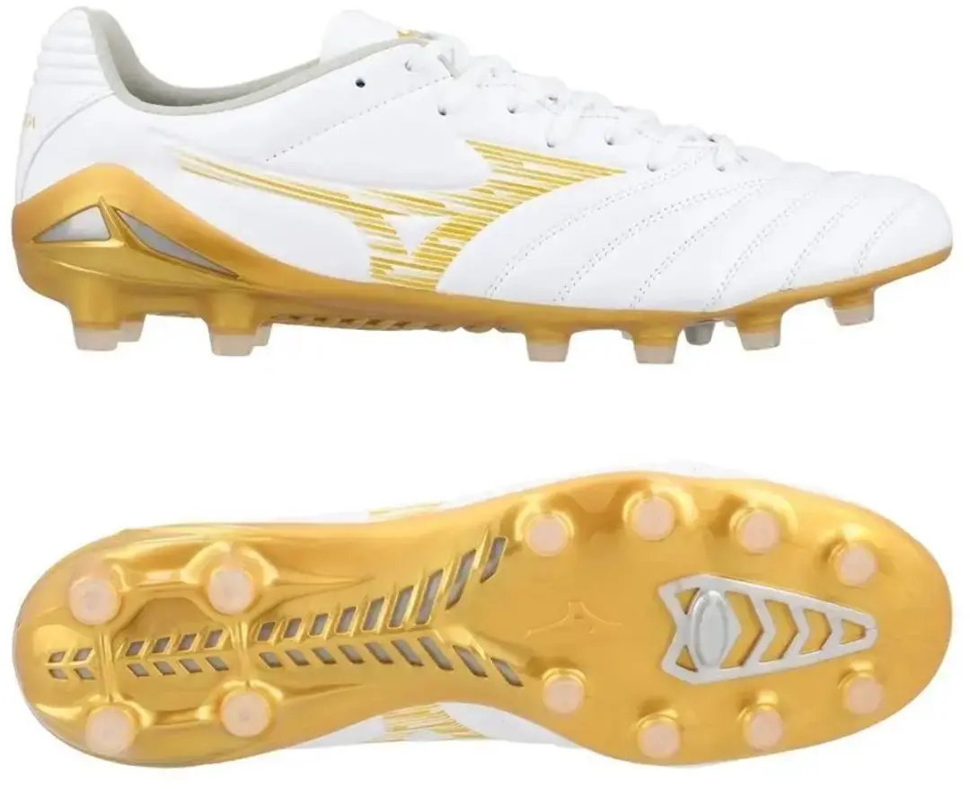 Mizuno Monarcida Neo III Pro FG Voetbalschoenen - 44.5 - Wit/Goud