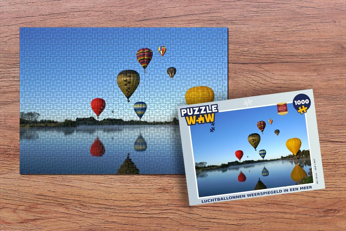 PuzzleWow Luchtballon Legpuzzel 1000 Stuks - Multicolor